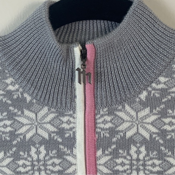 Meister Portia Ski Snowflake Sweater Gray Pearl White - Picture 7 of 16